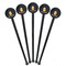 Sweet Cupcakes Black Plastic 7" Stir Stick - Round - Fan View