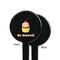 Sweet Cupcakes Black Plastic 7" Stir Stick - Single Sided - Round - Front & Back