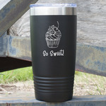 Sweet Cupcakes 20 oz Stainless Steel Tumbler - Black - Double Sided (Personalized)