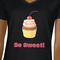 Sweet Cupcakes Black V-Neck T-Shirt on Model - CloseUp