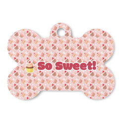 Sweet Cupcakes Bone Shaped Dog ID Tag - Large (Personalized)