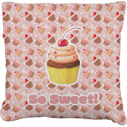 Sweet Cupcakes Faux-Linen Throw Pillow 20" w/ Name or Text