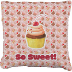 Sweet Cupcakes Faux-Linen Throw Pillow 26" w/ Name or Text