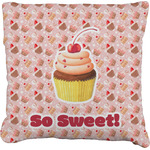 Sweet Cupcakes Faux-Linen Throw Pillow (Personalized)