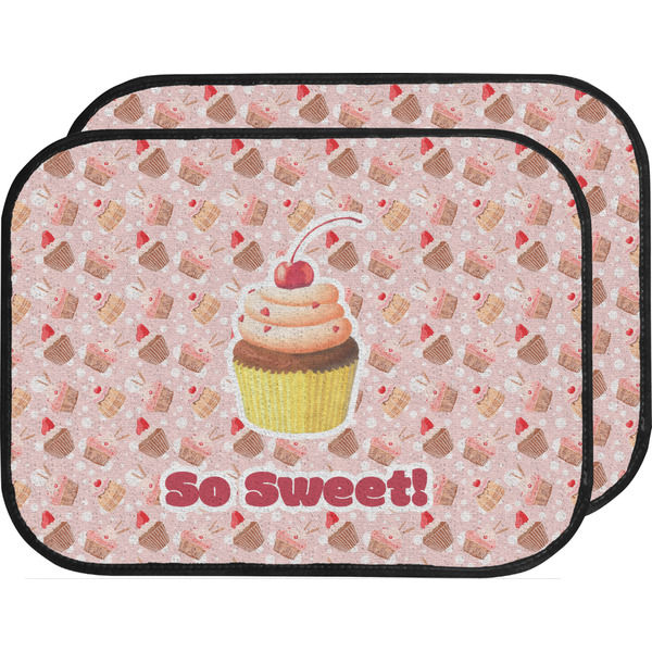 Custom Sweet Cupcakes Car Floor Mats (Back Seat) w/ Name or Text