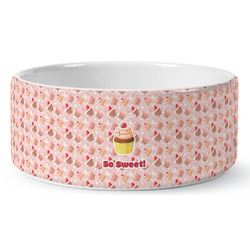 Sweet Cupcakes Ceramic Dog Bowl (Personalized)