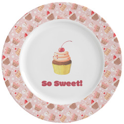 Sweet Cupcakes Ceramic Dinner Plates (Set of 4) (Personalized)