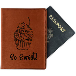 Sweet Cupcakes Passport Holder - Faux Leather (Personalized)