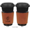 Sweet Cupcakes Cognac Leatherette Mug Sleeve - Single Sided Apvl