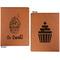 Sweet Cupcakes Cognac Leatherette Portfolios with Notepad - Large - Double Sided - Apvl