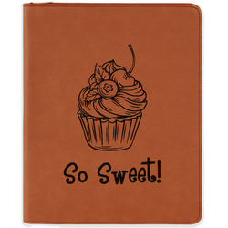 Sweet Cupcakes Leatherette Zipper Portfolio with Notepad (Personalized)