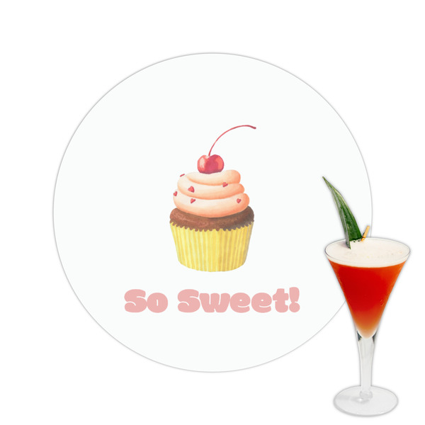 Custom Sweet Cupcakes Printed Drink Topper -  2.5" (Personalized)