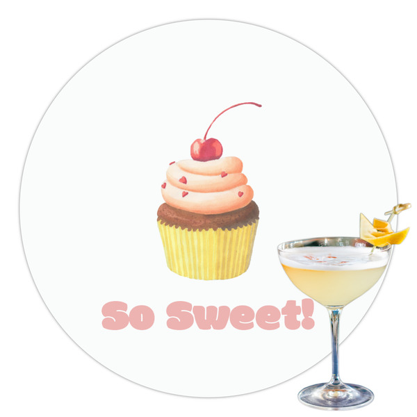 Custom Sweet Cupcakes Printed Drink Topper - 3.5" (Personalized)