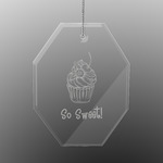 Sweet Cupcakes Engraved Glass Ornament - Octagon (Personalized)