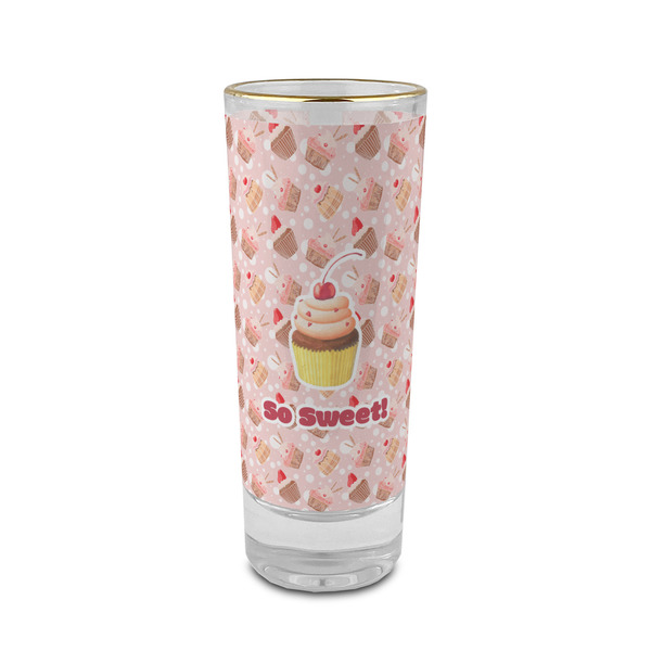 Custom Sweet Cupcakes 2 oz Shot Glass - Glass with Gold Rim (Personalized)
