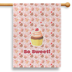 Sweet Cupcakes 28" House Flag - Single Sided (Personalized)