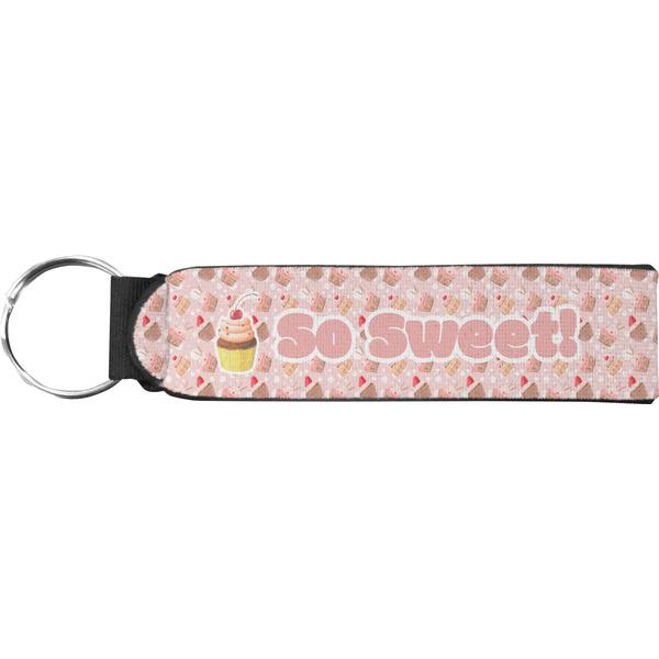 Custom Sweet Cupcakes Neoprene Keychain Fob (Personalized)