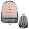 Sweet Cupcakes Large Backpack - Gray - Front & Back View