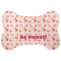 Sweet Cupcakes Bone Shaped Dog Food Mat (Large) (Personalized)