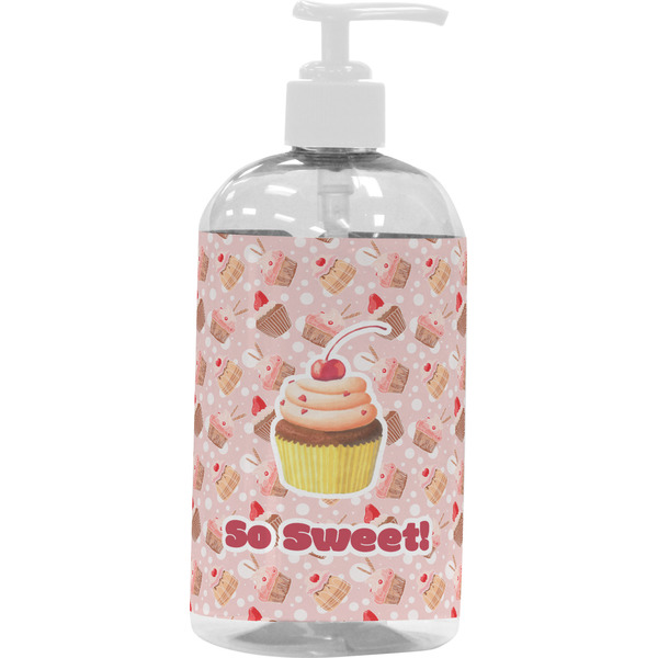 Custom Sweet Cupcakes Plastic Soap / Lotion Dispenser (16 oz - Large - White) (Personalized)