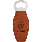 Sweet Cupcakes Leatherette Bottle Opener - Double Sided (Personalized)