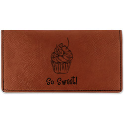 Sweet Cupcakes Leatherette Checkbook Holder - Single Sided (Personalized)