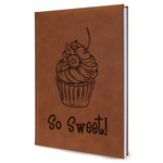 Sweet Cupcakes Leather Sketchbook - Large - Single Sided (Personalized)