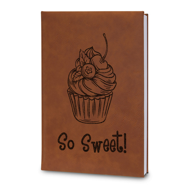 Custom Sweet Cupcakes Leatherette Journal - Large - Double Sided (Personalized)