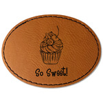 Sweet Cupcakes Faux Leather Iron On Patch - Oval (Personalized)