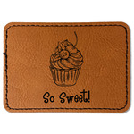 Sweet Cupcakes Faux Leather Iron On Patch - Rectangle (Personalized)