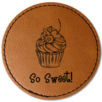 Sweet Cupcakes Faux Leather Iron On Patch - Round (Personalized)