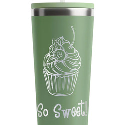 Sweet Cupcakes RTIC Everyday Tumbler with Straw - 28oz - Light Green - Single-Sided (Personalized)