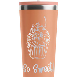 Sweet Cupcakes RTIC Everyday Tumbler with Straw - 28oz - Peach - Single-Sided (Personalized)