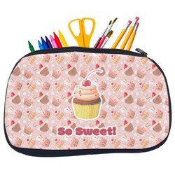 Sweet Cupcakes Neoprene Pencil Case - Medium w/ Name or Text