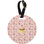 Sweet Cupcakes Plastic Luggage Tag - Round (Personalized)