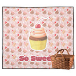 Sweet Cupcakes Outdoor Picnic Blanket w/ Name or Text