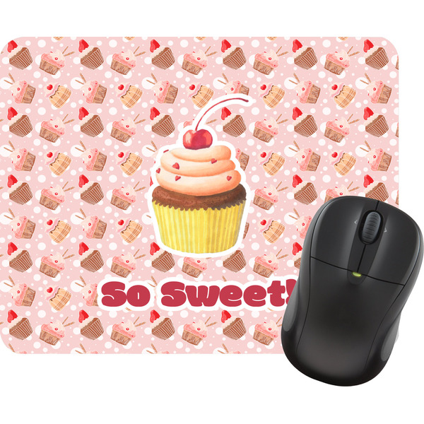 Custom Sweet Cupcakes Rectangular Mouse Pad w/ Name or Text