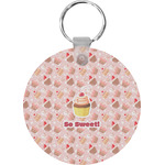 Sweet Cupcakes Round Plastic Keychain (Personalized)