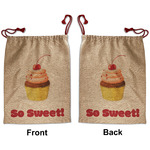 Sweet Cupcakes Santa Sack - Front & Back (Personalized)