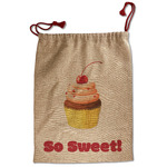 Sweet Cupcakes Santa Sack - Front (Personalized)