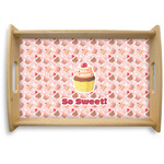 Sweet Cupcakes Natural Wooden Tray - Small w/ Name or Text