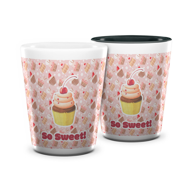 Custom Sweet Cupcakes Ceramic Shot Glass - 1.5 oz (Personalized)