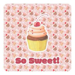 Sweet Cupcakes Square Decal - XLarge w/ Name or Text