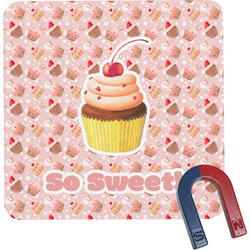 Sweet Cupcakes Square Fridge Magnet w/ Name or Text