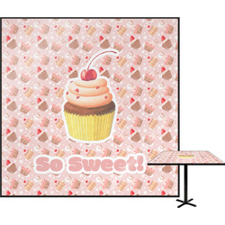 Sweet Cupcakes Square Table Top - 24" w/ Name or Text