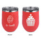 Sweet Cupcakes Stainless Wine Tumblers - Coral - Double Sided - Approval