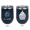 Sweet Cupcakes Stainless Wine Tumblers - Navy - Double Sided - Approval