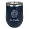 Sweet Cupcakes Stainless Wine Tumblers - Navy - Double Sided - Front