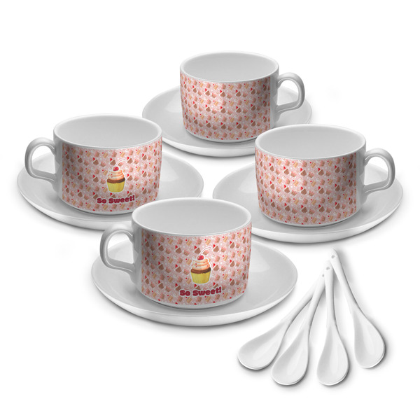 Custom Sweet Cupcakes Tea Cup - Set of 4 (Personalized)