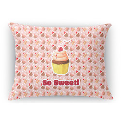 Sweet Cupcakes Rectangular Throw Pillow Case - 12"x18" w/ Name or Text
